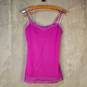 Y2K‎ Hot Pink Lace Bra Cami L Tumblr Myspace Indie Sleaze Layering Mallgoth
